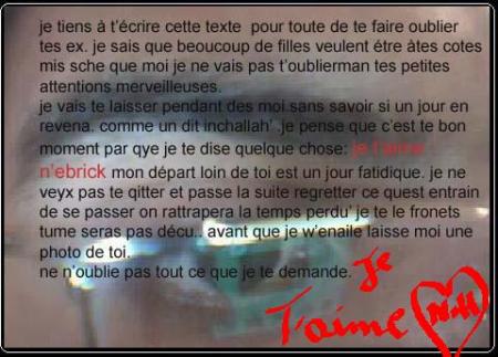 ton lettre de mon chouchou